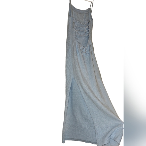 Baby Blue Striped Knit Dress main image 1